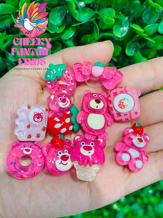 1-10Pcs Cartoon Toy Story Strawberry Donut Resin Shoe Charms Garden Shoes Button Decorations DIY Backpack Kid Gift Cheeky Fantail Finds