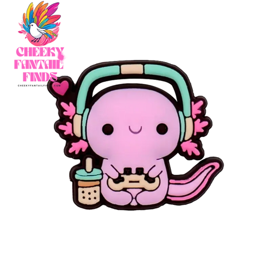 1/10pcs PVC Funny Salamander Shoe Charms Cartoon Pink Animal Shoe Decorations Pins for Women Girl Kids Sandal Accessories Gifts - Cheeky Fantail Finds