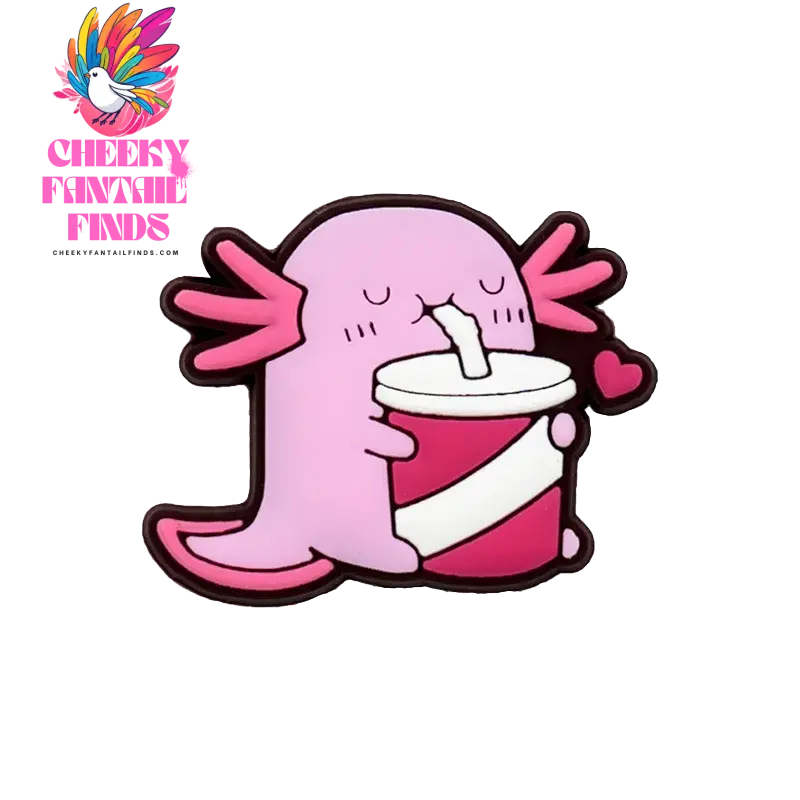 1/10pcs PVC Funny Salamander Shoe Charms Cartoon Pink Animal Shoe Decorations Pins for Women Girl Kids Sandal Accessories Gifts - Cheeky Fantail Finds
