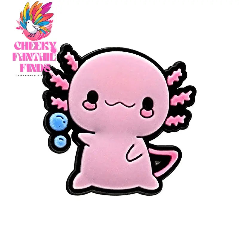 1/10pcs PVC Funny Salamander Shoe Charms Cartoon Pink Animal Shoe Decorations Pins for Women Girl Kids Sandal Accessories Gifts - Cheeky Fantail Finds