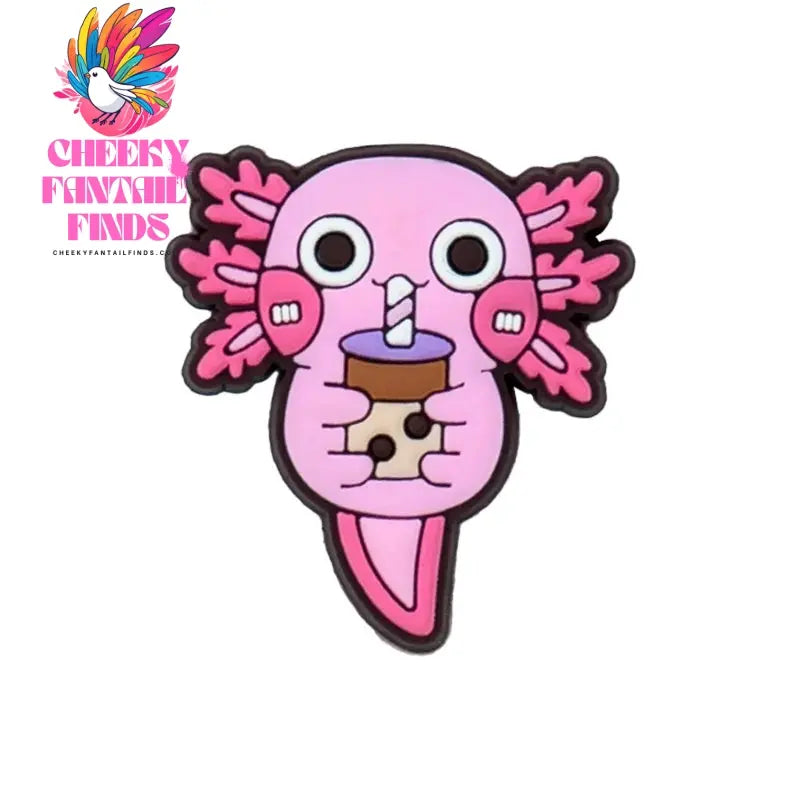 1/10pcs PVC Funny Salamander Shoe Charms Cartoon Pink Animal Shoe Decorations Pins for Women Girl Kids Sandal Accessories Gifts - Cheeky Fantail Finds