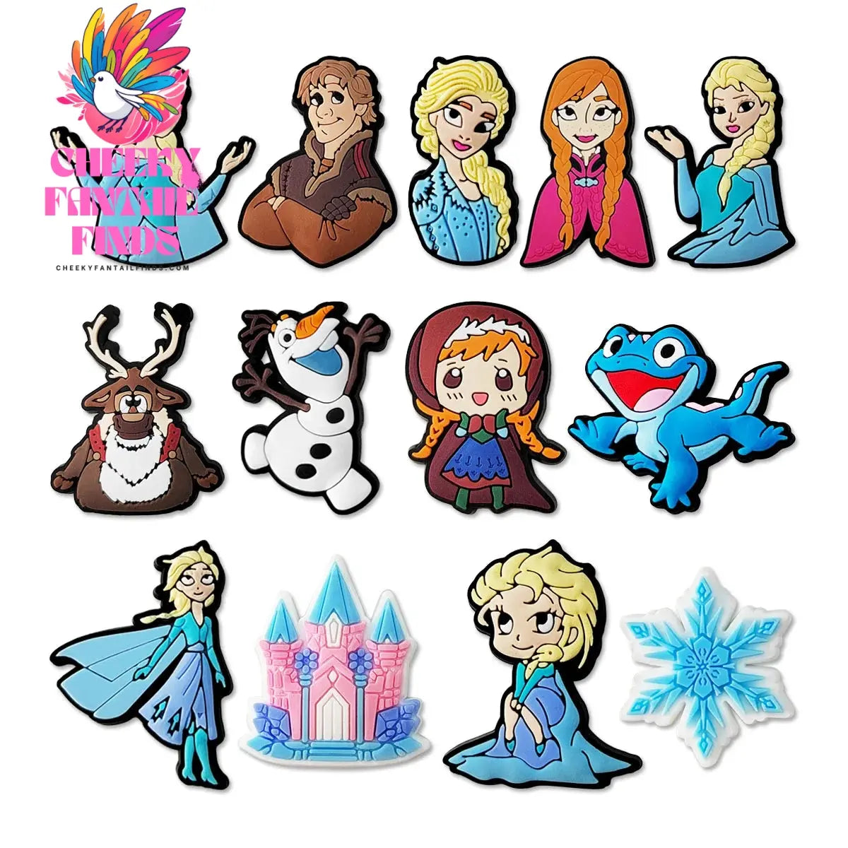 1-13Pcs Frozen Olaf Kids Shoes Buckle Charms Princess Elsa Clog Decorations Fit Holiday Gifts Cheeky Fantail Finds