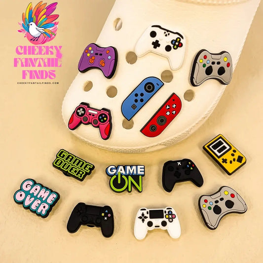 1-13pcs Shoe Charms Game Console Gamepad Shoe Decorations Pins for Men Boy Favor Gifts Clog Accessories Clog Buckle Fit Sandals - Cheeky Fantail Finds