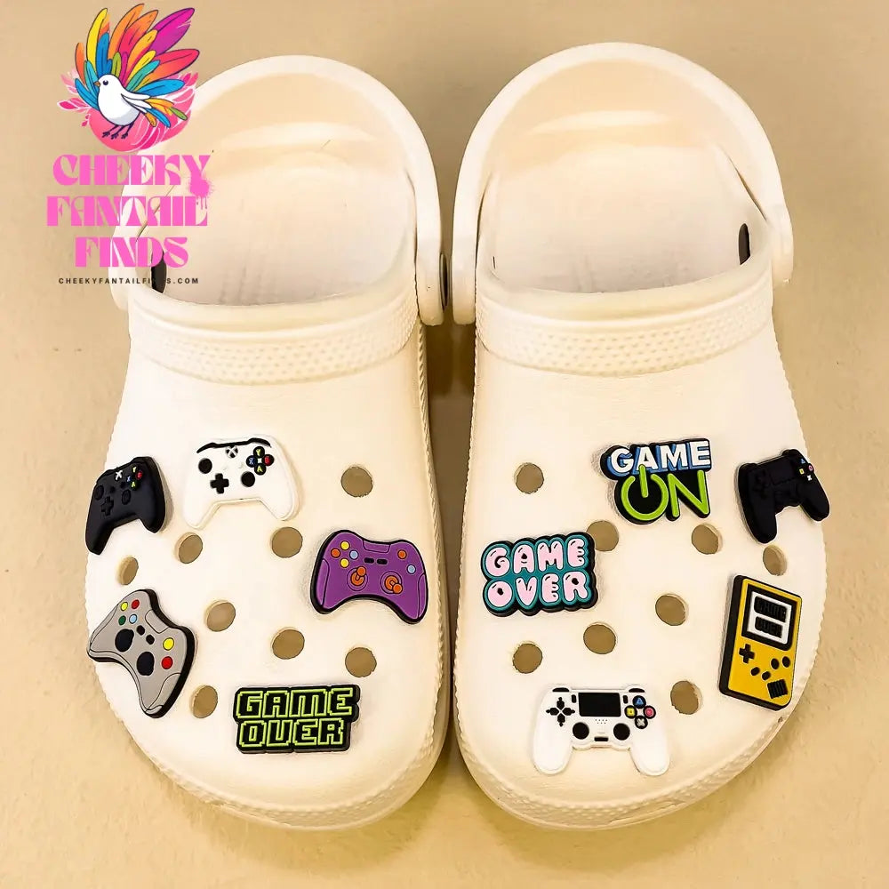 1-13pcs Shoe Charms Game Console Gamepad Shoe Decorations Pins for Men Boy Favor Gifts Clog Accessories Clog Buckle Fit Sandals - Cheeky Fantail Finds
