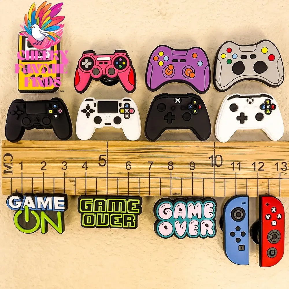 1-13pcs Shoe Charms Game Console Gamepad Shoe Decorations Pins for Men Boy Favor Gifts Clog Accessories Clog Buckle Fit Sandals - Cheeky Fantail Finds