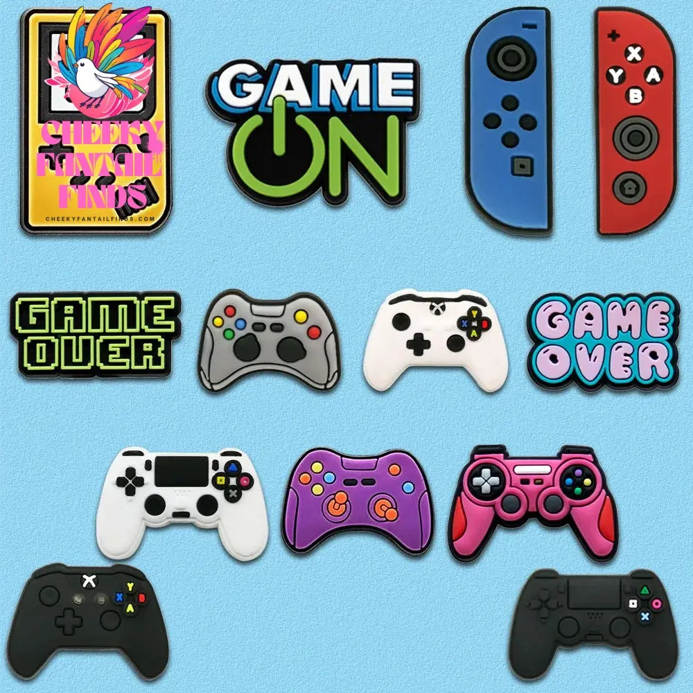 1-13pcs Shoe Charms Game Console Gamepad Shoe Decorations Pins for Men Boy Favor Gifts Clog Accessories Clog Buckle Fit Sandals - Cheeky Fantail Finds