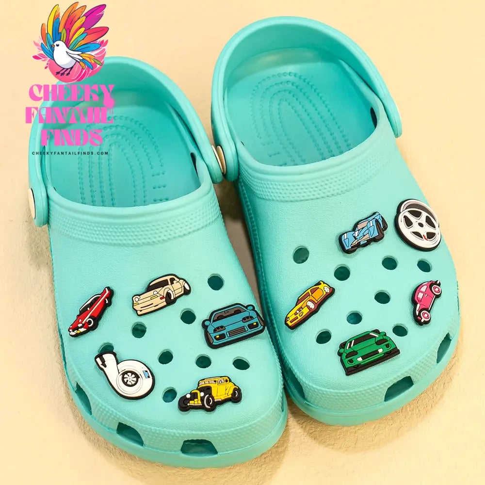 1-20pcs Car Shoe Charms Cool Vehicle Shoe Accessories Cartoon Decorations Pins for Men Boys Kids DIY Clog Buckle Garden Sandal Cheeky Fantail Finds