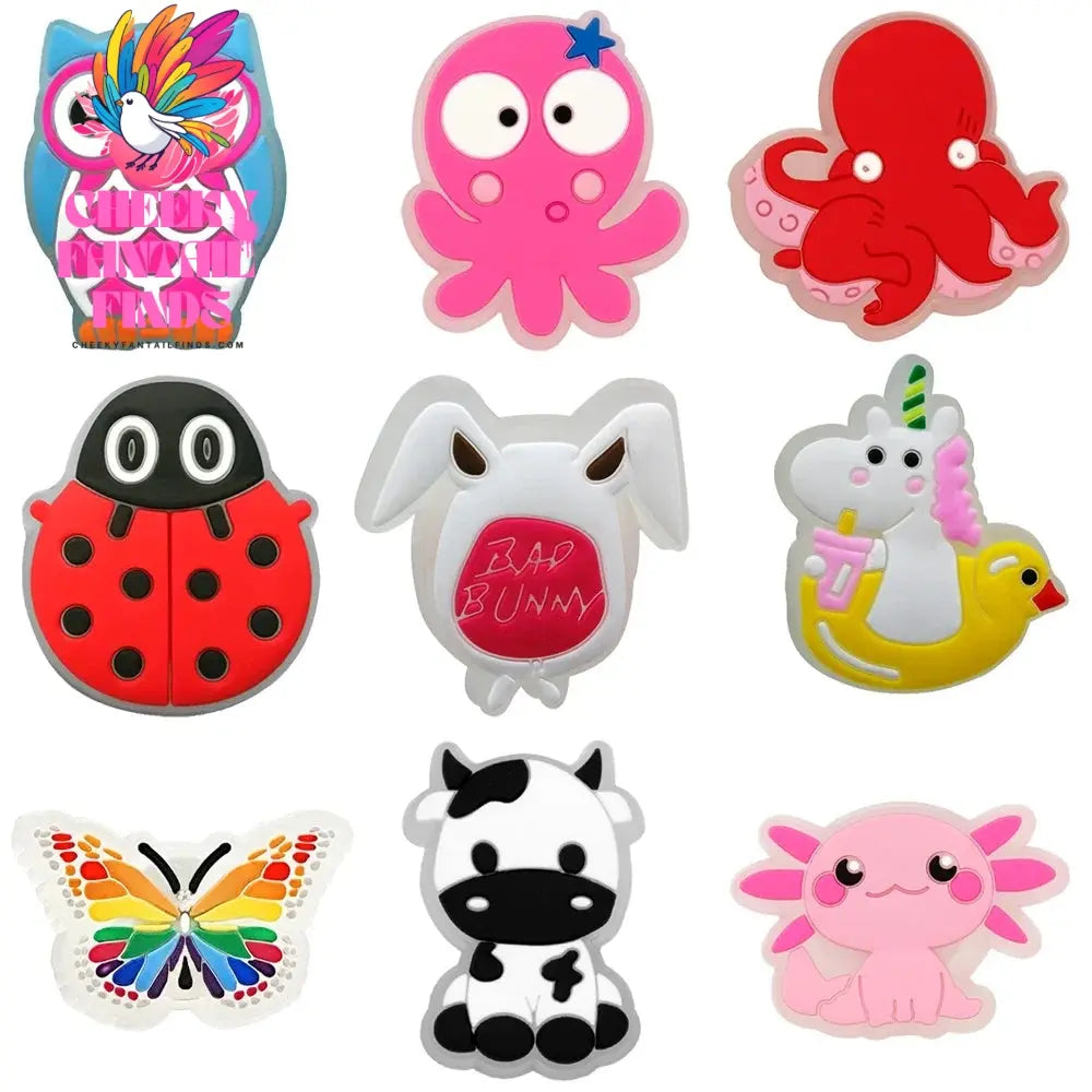 1-20pcs LED Charms for Shoe Lighted Accessories Gamepad Cheese Chips Unicorn LED Pins Shoes Decoration Clogs Buckles Kids Gifts - Cheeky Fantail Finds