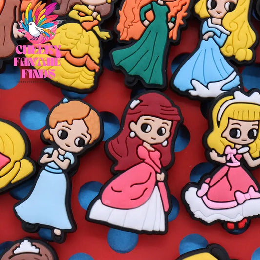 1-22Pcs Snow White Tinker Bell Shoe Charms Princess Button Decorations DIY Girls Favorite Birthday Gifts Cheeky Fantail Finds