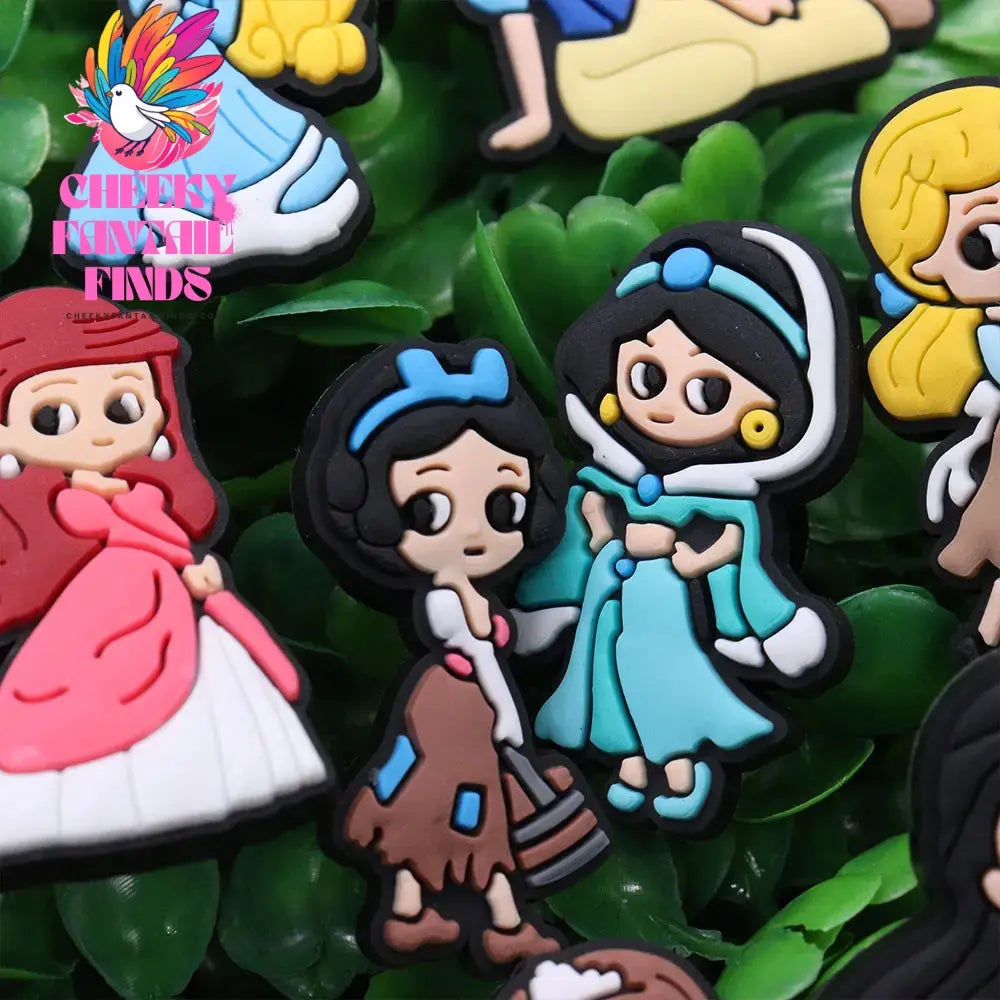 1-22Pcs Snow White Tinker Bell Shoe Charms Princess Button Decorations DIY Girls Favorite Birthday Gifts Cheeky Fantail Finds