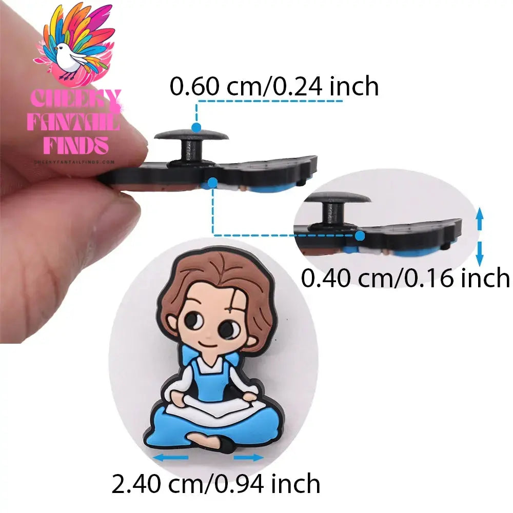 1-22Pcs Snow White Tinker Bell Shoe Charms Princess Button Decorations DIY Girls Favorite Birthday Gifts Cheeky Fantail Finds