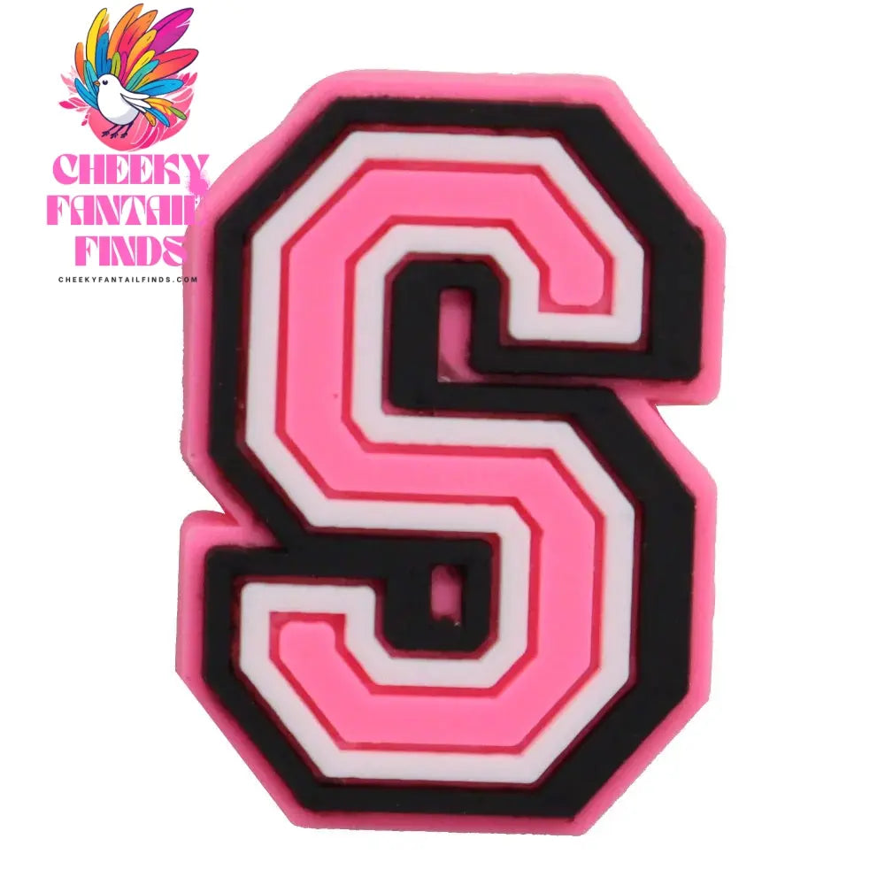 1-26Pcs PVC Pink English Letter Alphabet Sandals Shoe Charms Accessories Kids Designer Decoration DIY Backpack - Cheeky Fantail Finds