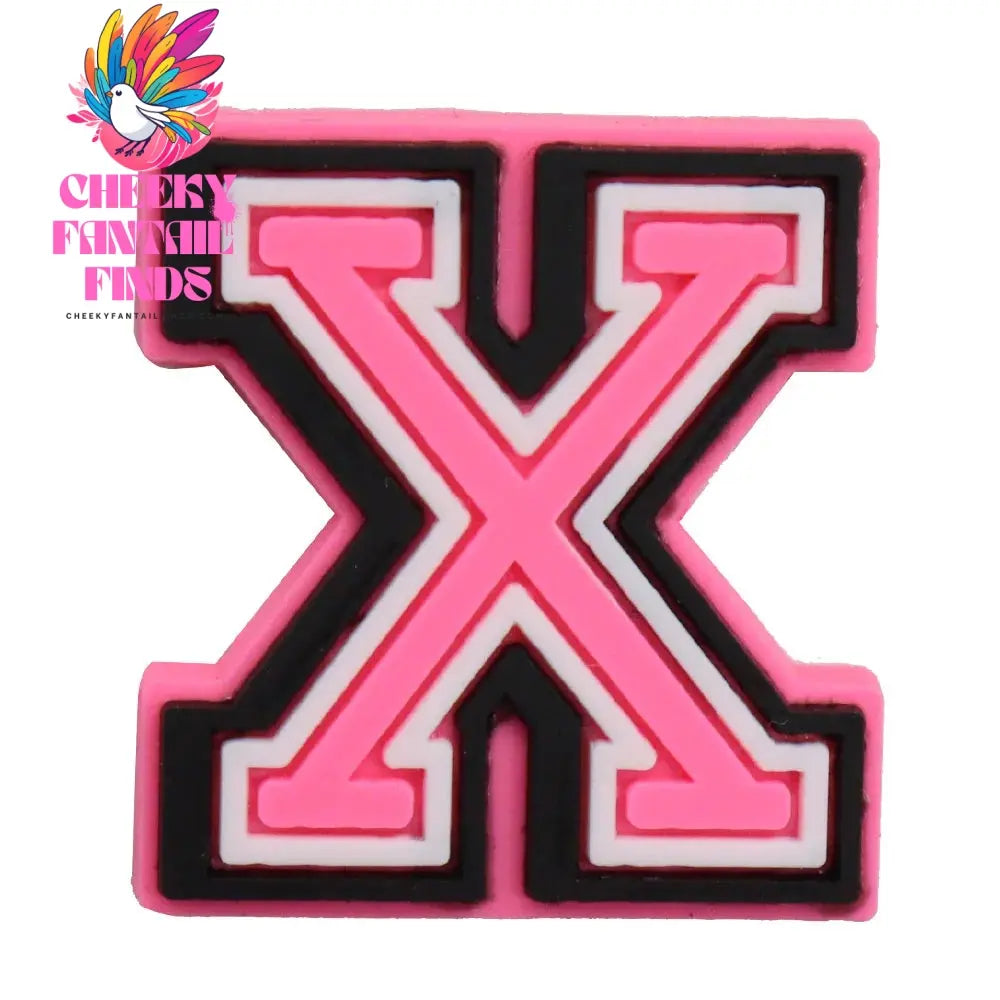 1-26Pcs PVC Pink English Letter Alphabet Sandals Shoe Charms Accessories Kids Designer Decoration DIY Backpack - Cheeky Fantail Finds