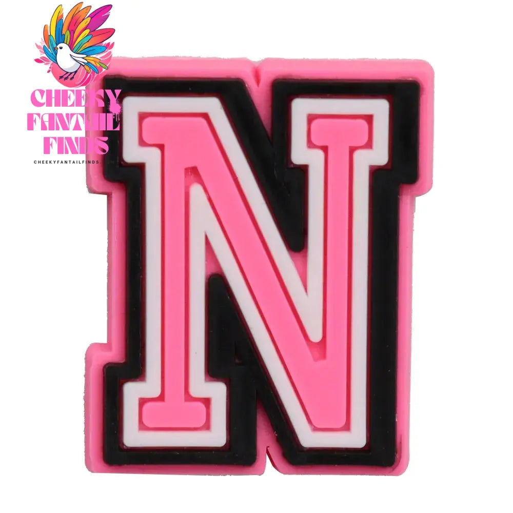 1-26Pcs PVC Pink English Letter Alphabet Sandals Shoe Charms Accessories Kids Designer Decoration DIY Backpack - Cheeky Fantail Finds