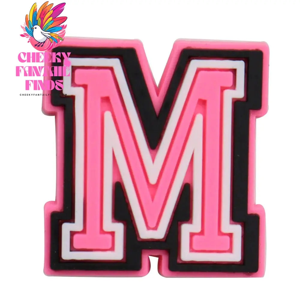 1-26Pcs PVC Pink English Letter Alphabet Sandals Shoe Charms Accessories Kids Designer Decoration DIY Backpack - Cheeky Fantail Finds