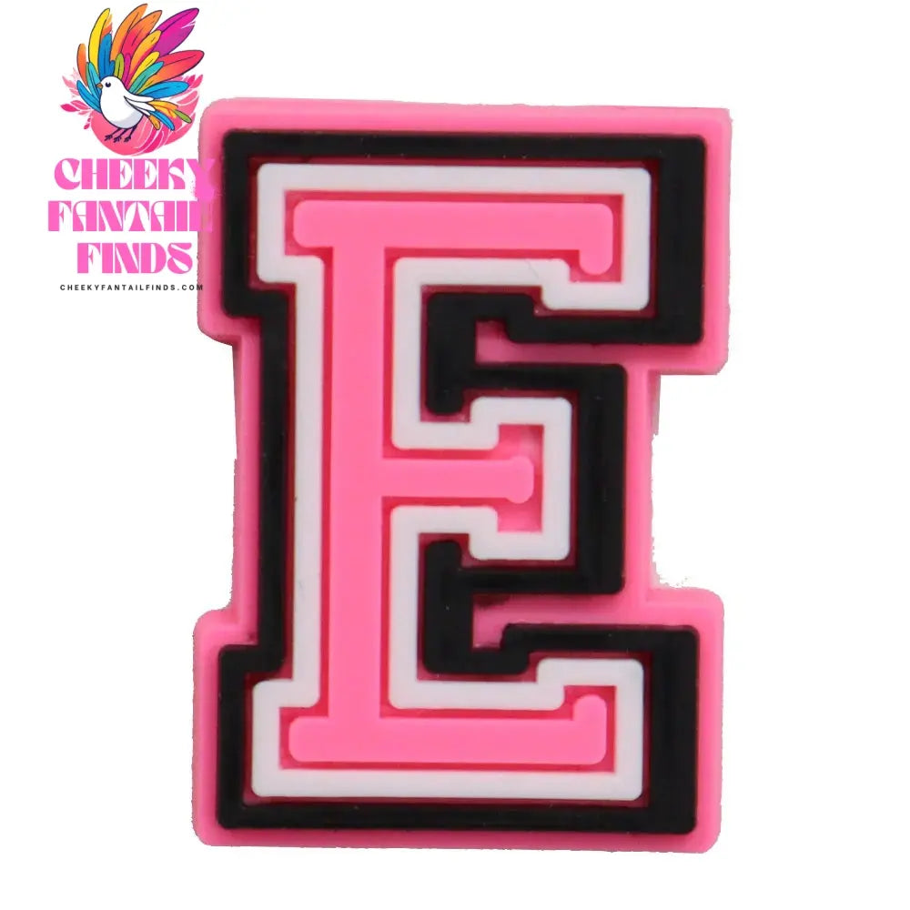 1-26Pcs PVC Pink English Letter Alphabet Sandals Shoe Charms Accessories Kids Designer Decoration DIY Backpack - Cheeky Fantail Finds