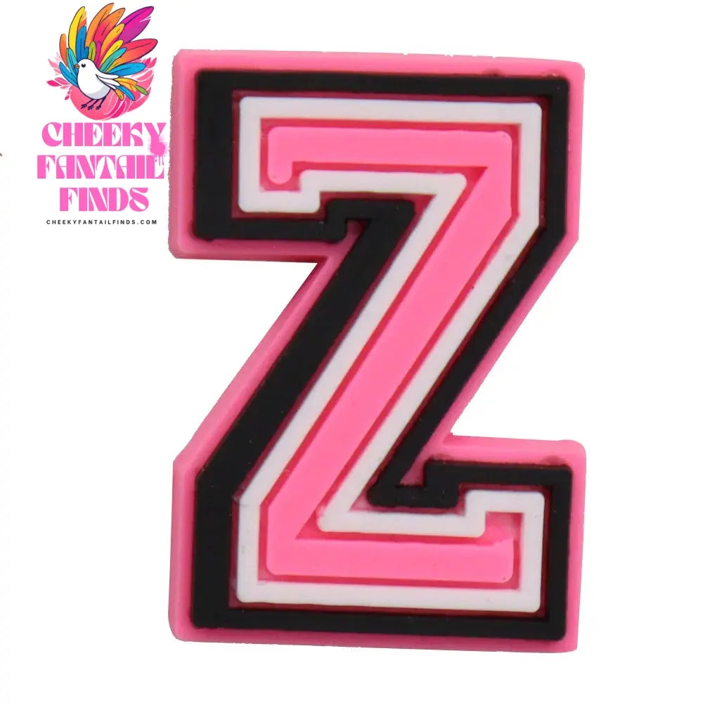 1-26Pcs PVC Pink English Letter Alphabet Sandals Shoe Charms Accessories Kids Designer Decoration DIY Backpack - Cheeky Fantail Finds