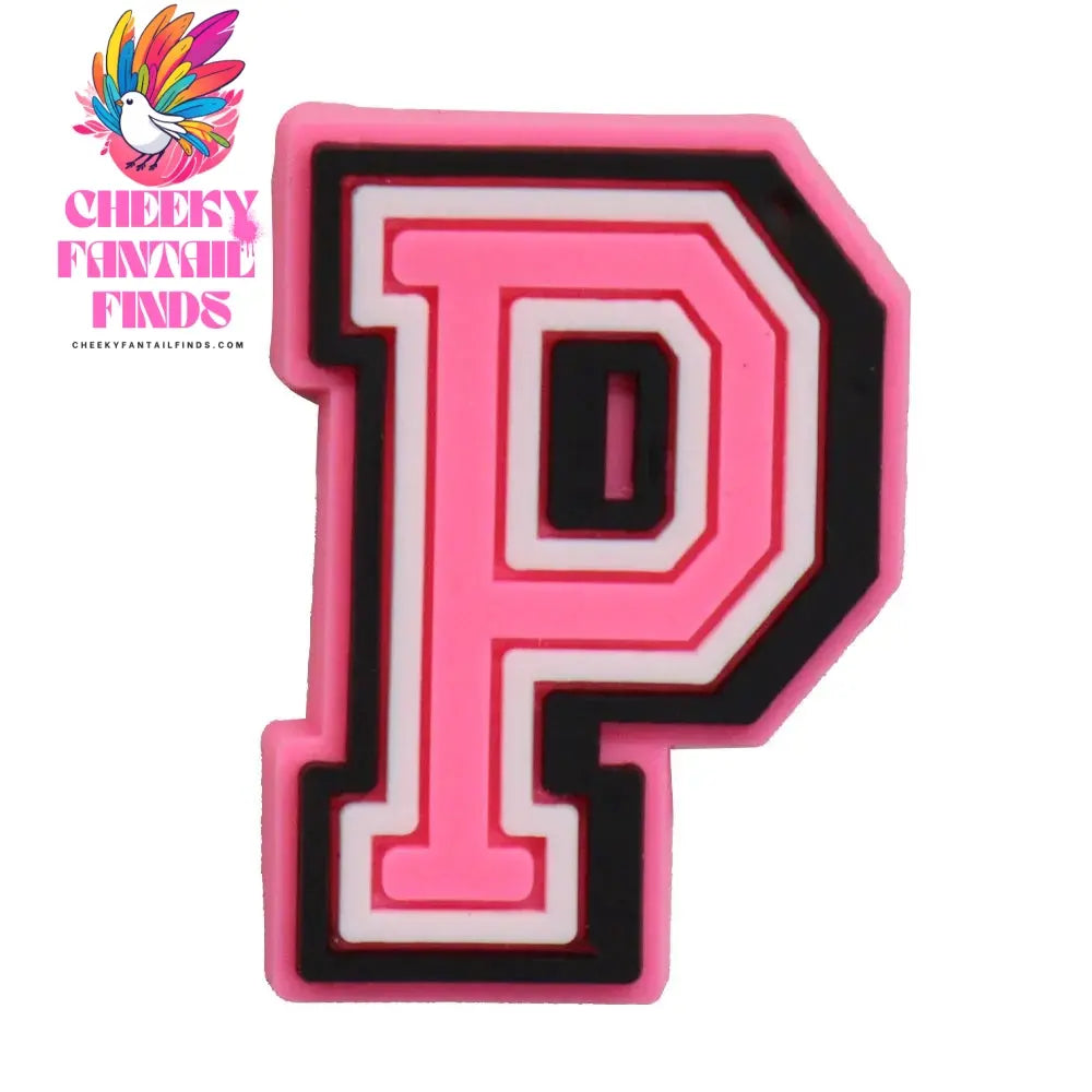 1-26Pcs PVC Pink English Letter Alphabet Sandals Shoe Charms Accessories Kids Designer Decoration DIY Backpack - Cheeky Fantail Finds