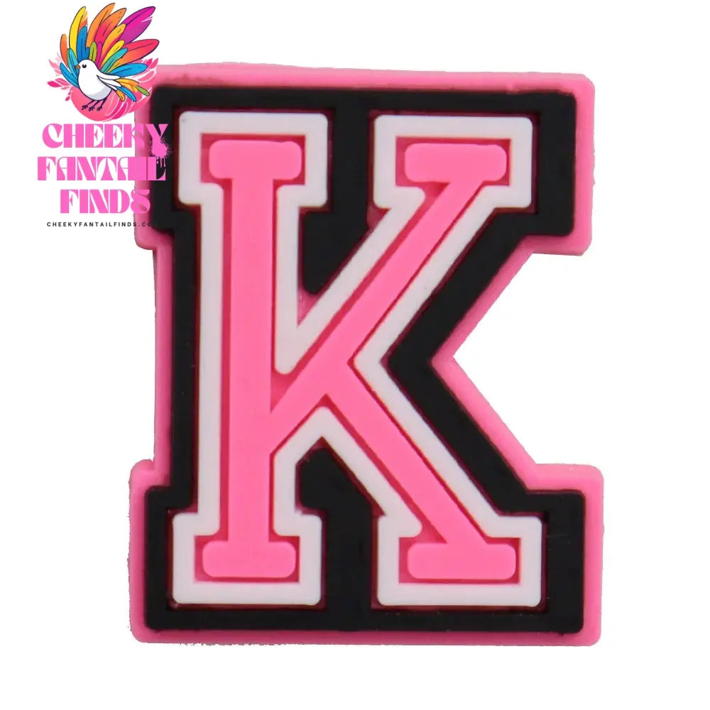 1-26Pcs PVC Pink English Letter Alphabet Sandals Shoe Charms Accessories Kids Designer Decoration DIY Backpack - Cheeky Fantail Finds