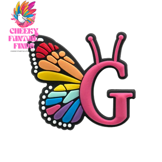 1/26pcs PVC Butterfly Letters Shoe Charms for DIY Sandals Alphabet Shoe Decorations Pins for Women Girl Sandals Accessories Gift - Cheeky Fantail Finds