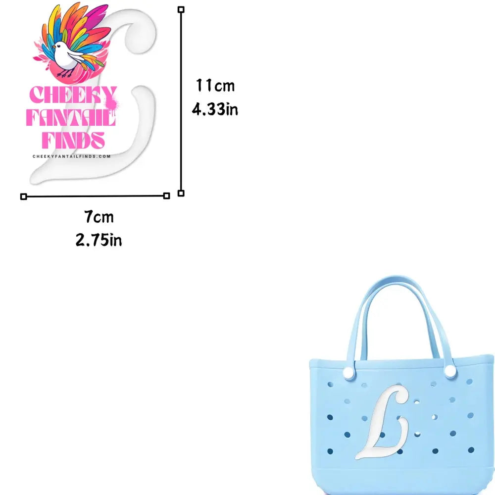 1/26pcs PVC Latin Letter Decorative for Rubber Tote Bag Accessories for Girl Women Beach Hand Bag DIY Charms Decorations Buckles - Cheeky Fantail Finds