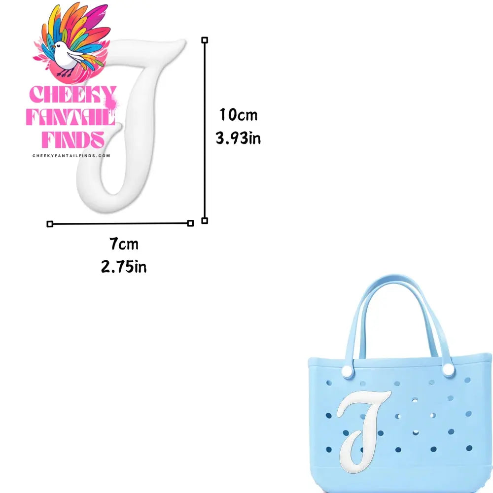 1/26pcs PVC Latin Letter Decorative for Rubber Tote Bag Accessories for Girl Women Beach Hand Bag DIY Charms Decorations Buckles - Cheeky Fantail Finds