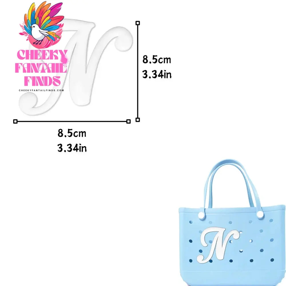 1/26pcs PVC Latin Letter Decorative for Rubber Tote Bag Accessories for Girl Women Beach Hand Bag DIY Charms Decorations Buckles - Cheeky Fantail Finds