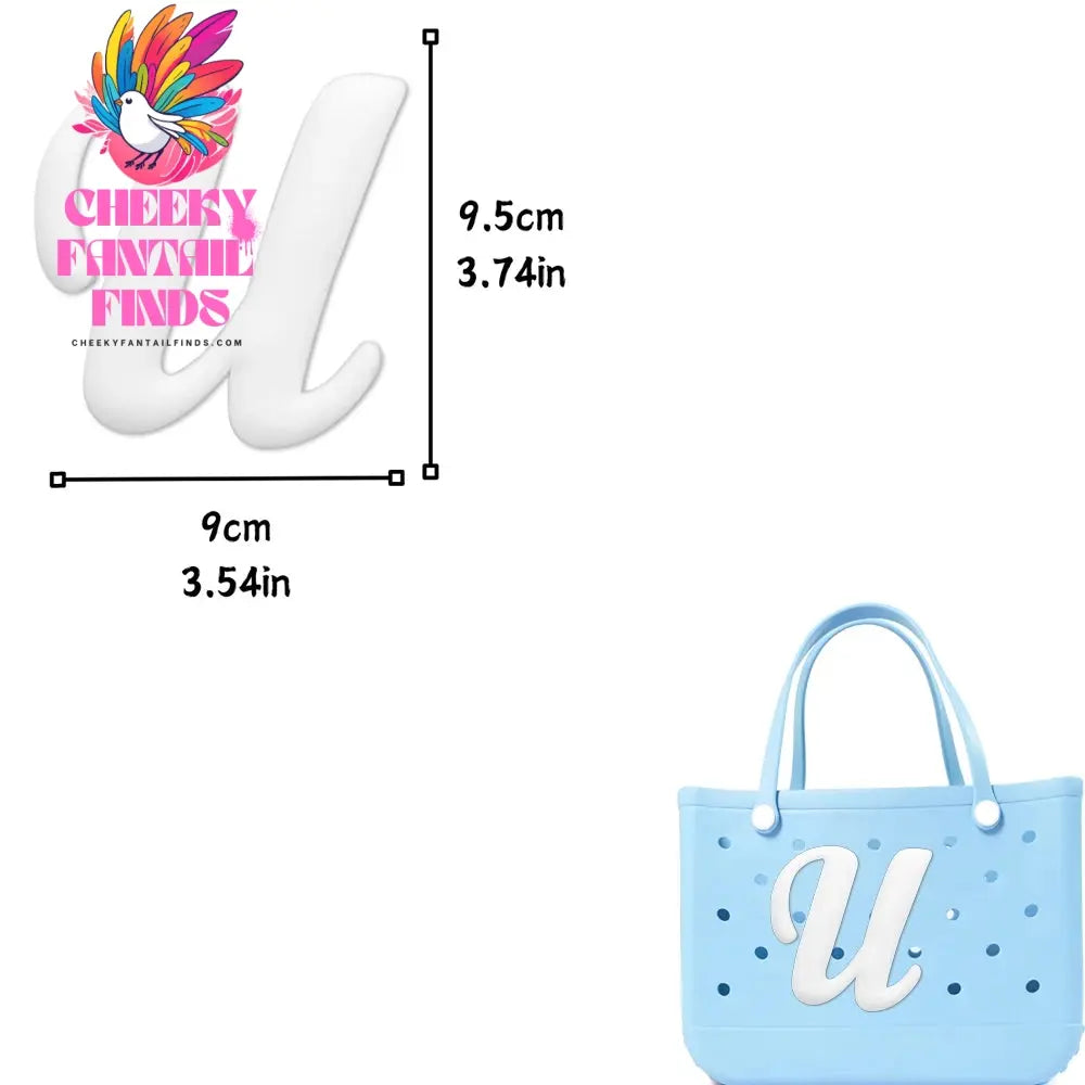 1/26pcs PVC Latin Letter Decorative for Rubber Tote Bag Accessories for Girl Women Beach Hand Bag DIY Charms Decorations Buckles - Cheeky Fantail Finds