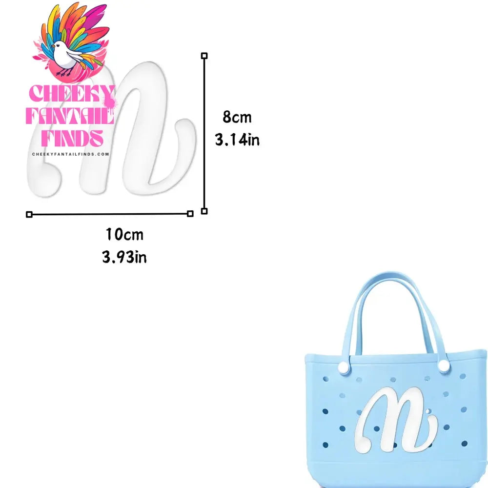 1/26pcs PVC Latin Letter Decorative for Rubber Tote Bag Accessories for Girl Women Beach Hand Bag DIY Charms Decorations Buckles - Cheeky Fantail Finds