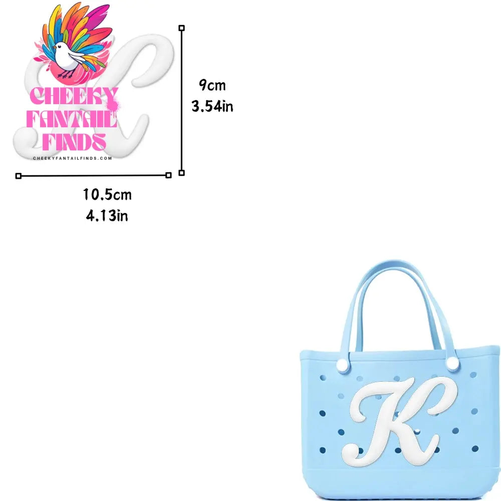 1/26pcs PVC Latin Letter Decorative for Rubber Tote Bag Accessories for Girl Women Beach Hand Bag DIY Charms Decorations Buckles - Cheeky Fantail Finds