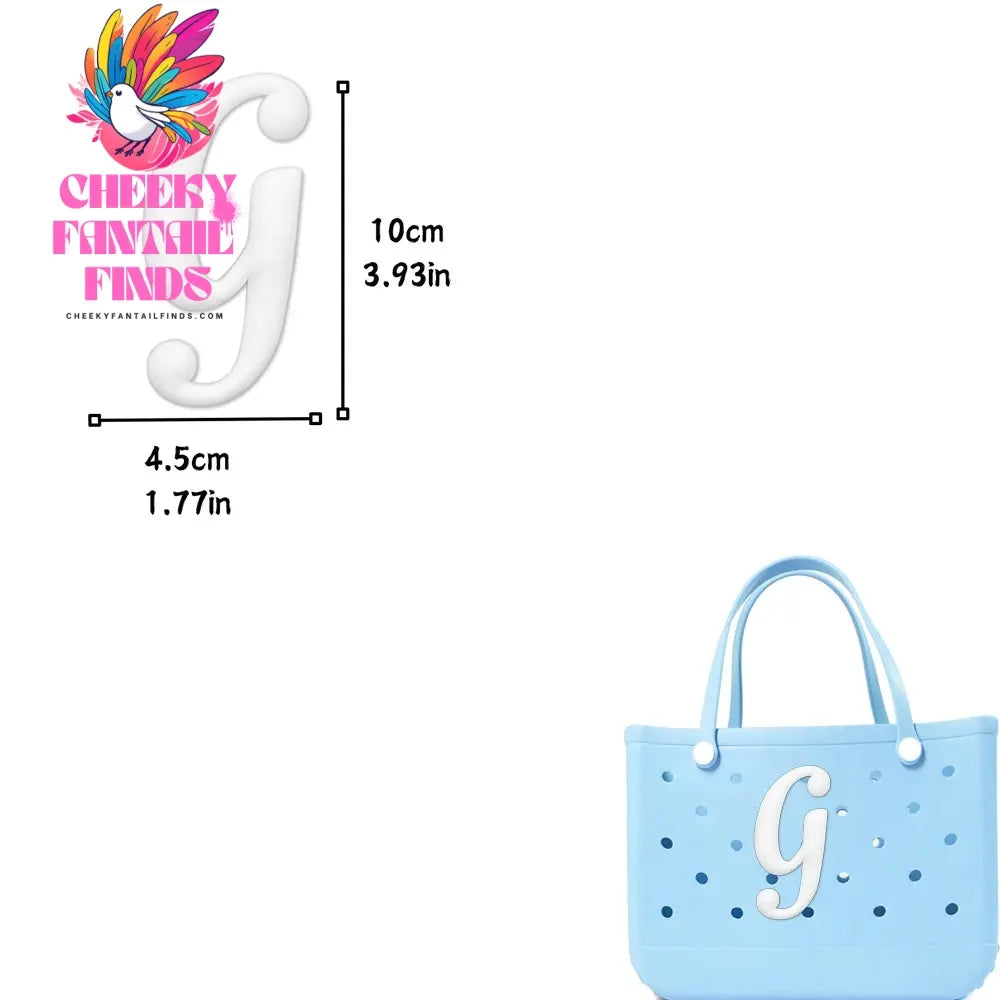 1/26pcs PVC Latin Letter Decorative for Rubber Tote Bag Accessories for Girl Women Beach Hand Bag DIY Charms Decorations Buckles - Cheeky Fantail Finds