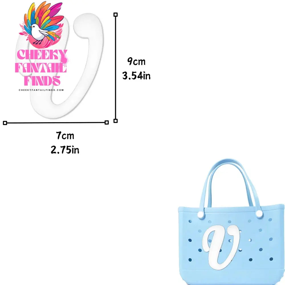 1/26pcs PVC Latin Letter Decorative for Rubber Tote Bag Accessories for Girl Women Beach Hand Bag DIY Charms Decorations Buckles - Cheeky Fantail Finds