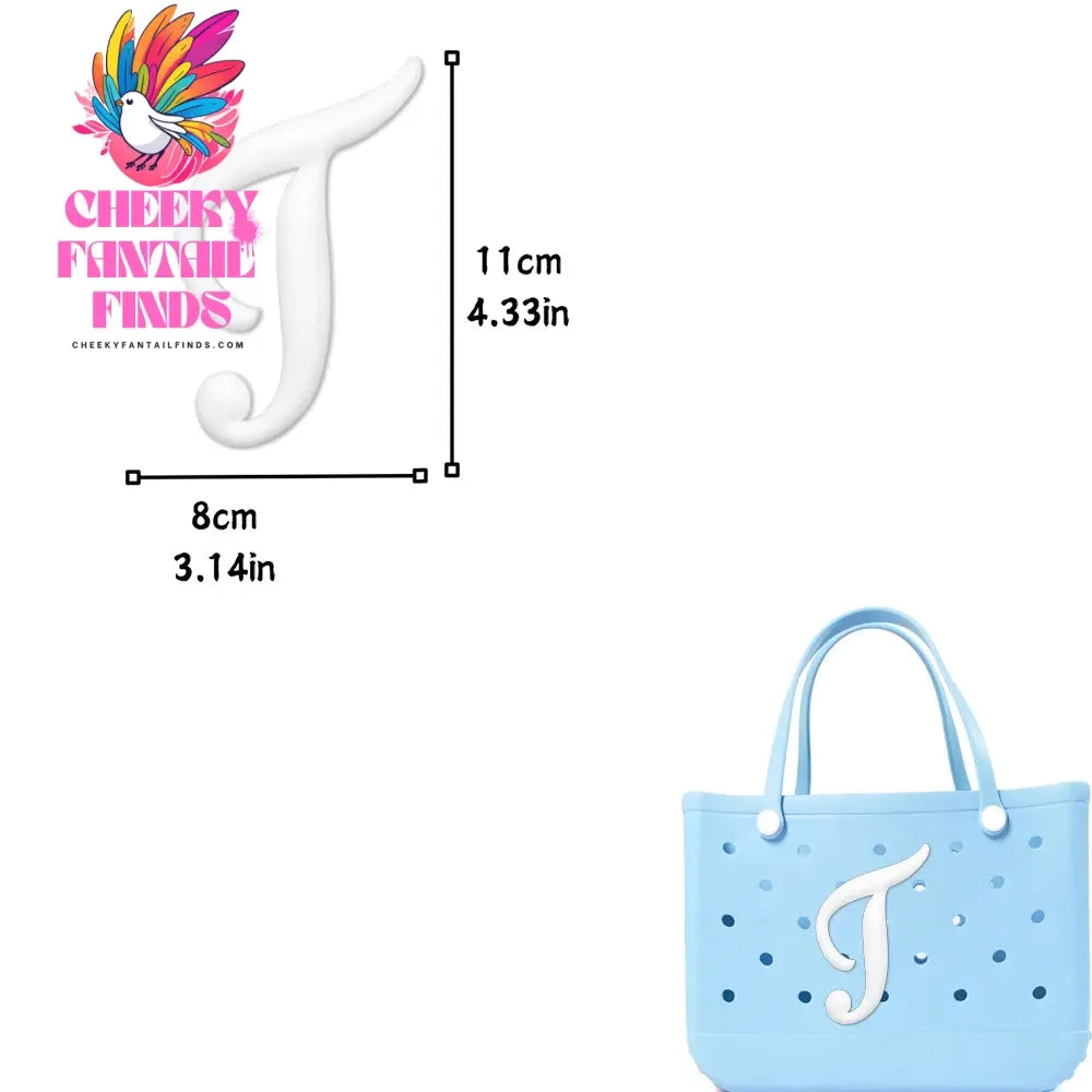 1/26pcs PVC Latin Letter Decorative for Rubber Tote Bag Accessories for Girl Women Beach Hand Bag DIY Charms Decorations Buckles - Cheeky Fantail Finds