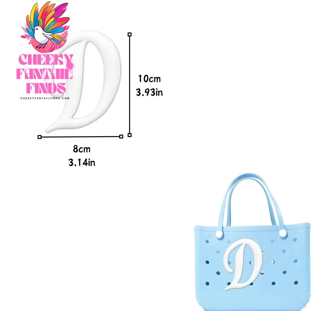 1/26pcs PVC Latin Letter Decorative for Rubber Tote Bag Accessories for Girl Women Beach Hand Bag DIY Charms Decorations Buckles - Cheeky Fantail Finds