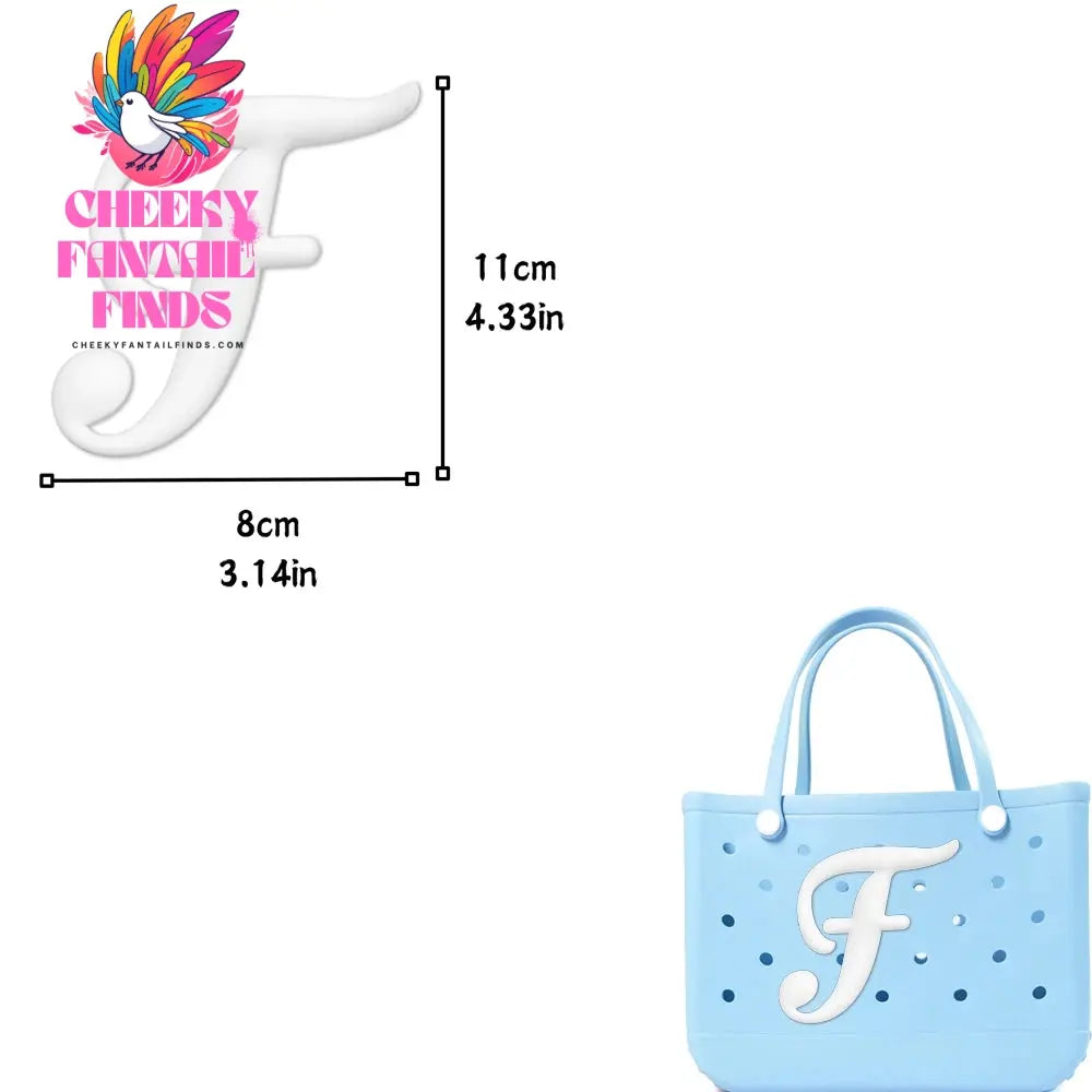 1/26pcs PVC Latin Letter Decorative for Rubber Tote Bag Accessories for Girl Women Beach Hand Bag DIY Charms Decorations Buckles - Cheeky Fantail Finds