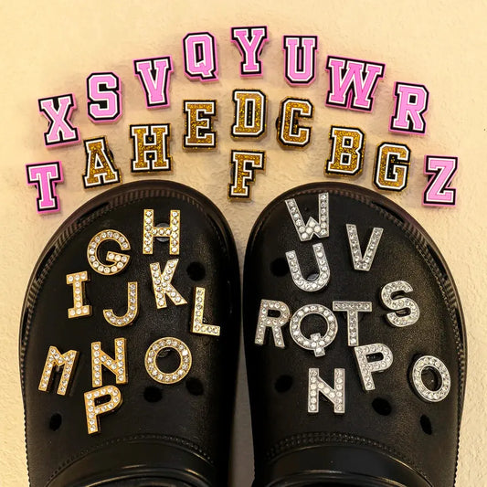 1/26pcs PVC Pink Letters Shoe Charms Alphabet for DIY Shoe Decorations Pins for Women Girl Sandal Accessories Ornaments Buckles - Cheeky Fantail Finds