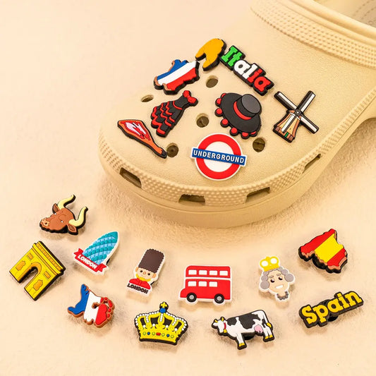 1-30pcs Cartoon European style Shoe Charms Prom Dress Crown Sandals Accessories Shoe Decorations Pins for Kid Men Women Ornament - Cheeky Fantail Finds