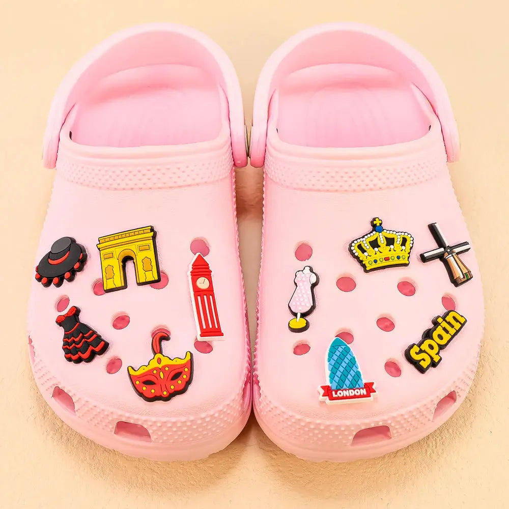 1-30pcs Cartoon European style Shoe Charms Prom Dress Crown Sandals Accessories Shoe Decorations Pins for Kid Men Women Ornament - Cheeky Fantail Finds