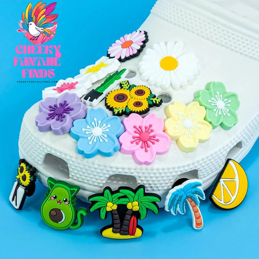 1/30pcs Green Plants Shoe Charms Flowers Trees Fruits Shoe Clips Accessories Cactus Clover Garden Sandals Fittings for Women Cheeky Fantail Finds