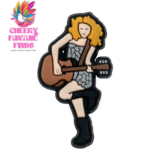 1/30pcs Mexican Musical Instruments PVC Shoe Charms Singer star Shoe Clips Decorations Electric Guitar Pins clog jeans for Kids Cheeky Fantail Finds