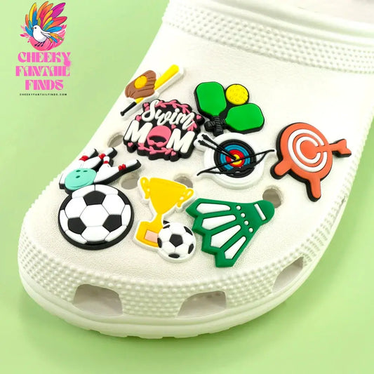 1/30pcs Sport Shoe Charms for Women Men Basketball Football Tennis Swim Archer Pickleball Shoe Decorations Pins Buckles Gifts - Cheeky Fantail Finds