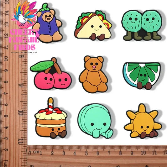 1-31Pcs food fruit Series Shoe Charms Plush Toy Shoes Accessorie Decoration Panda Clog Sandal Buckle Bithday Holiday Party Gifts - Cheeky Fantail Finds