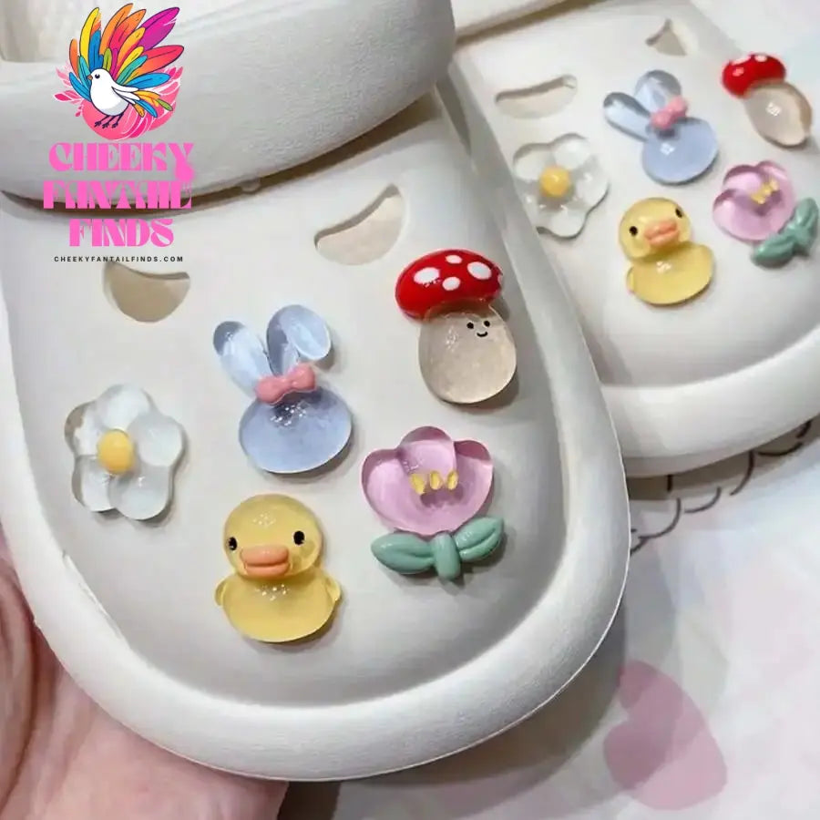 1-5Pcs Cute Animal & Flower Shaped Transparent Cartoon Shoes Buckle For Diy Shoes Suitable For Girls And Women Party Gifts Cheeky Fantail Finds