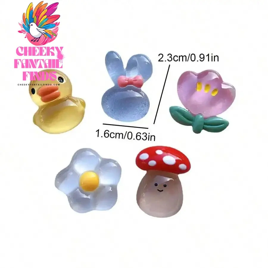 1-5Pcs Cute Animal & Flower Shaped Transparent Cartoon Shoes Buckle For Diy Shoes Suitable For Girls And Women Party Gifts Cheeky Fantail Finds