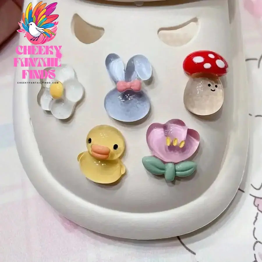 1-5Pcs Cute Animal & Flower Shaped Transparent Cartoon Shoes Buckle For Diy Shoes Suitable For Girls And Women Party Gifts Cheeky Fantail Finds