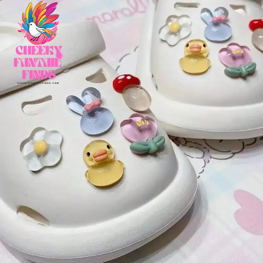 1-5Pcs Cute Animal & Flower Shaped Transparent Cartoon Shoes Buckle For Diy Shoes Suitable For Girls And Women Party Gifts Cheeky Fantail Finds