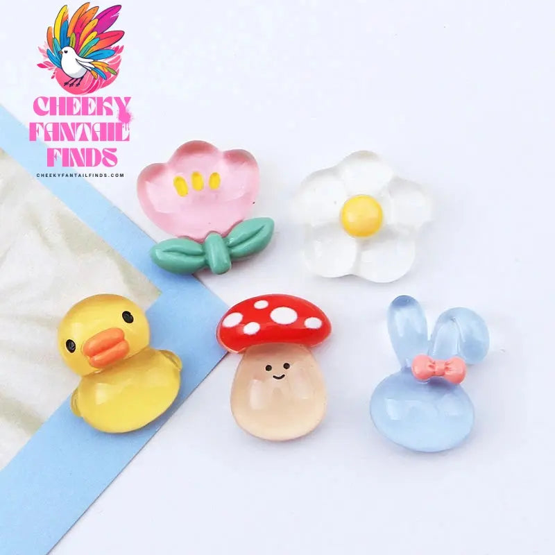1-5Pcs Cute Animal & Flower Shaped Transparent Cartoon Shoes Buckle For Diy Shoes Suitable For Girls And Women Party Gifts Cheeky Fantail Finds