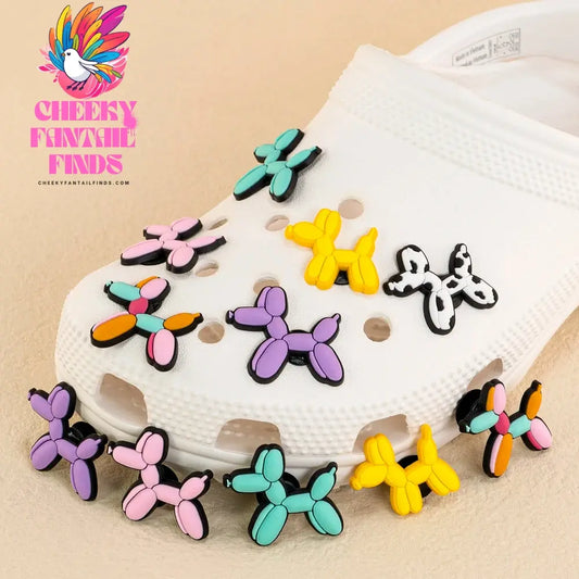 1/6 PVC Balloon Dog Shoe Charms Cute Animal Shoe Decorations Pins for Men Women Kids Gift Sandals Clog Accessories Clog Buckles - Cheeky Fantail Finds