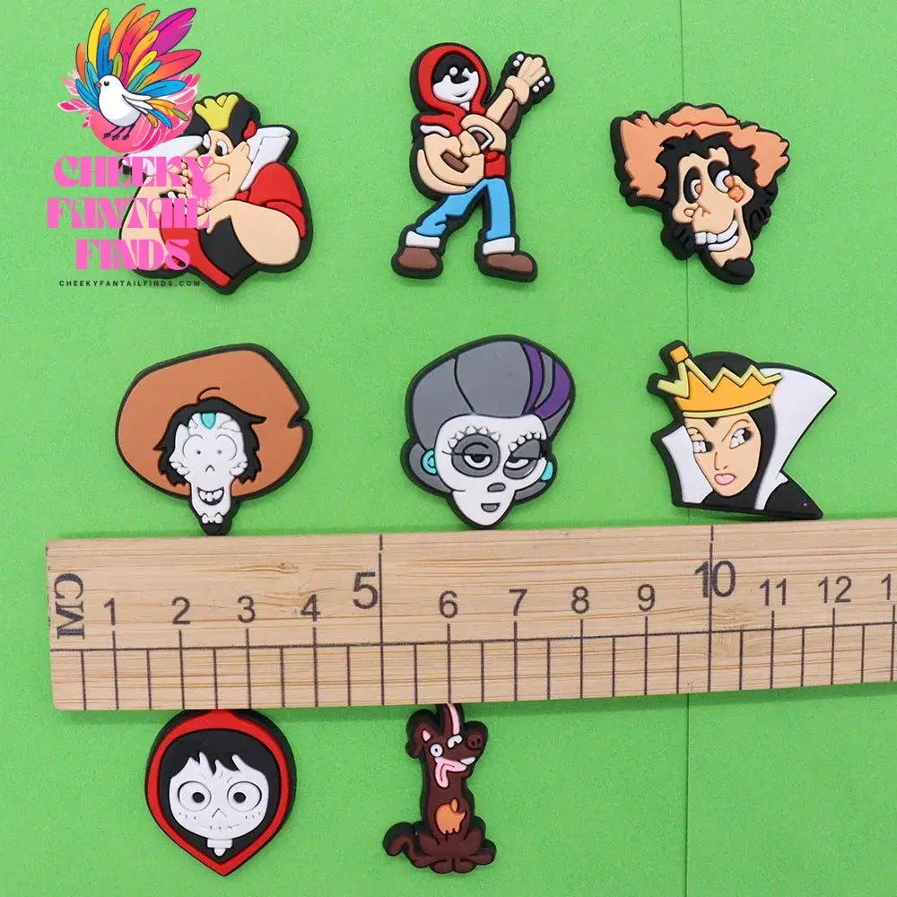 1-8Pcs Coco Mexican Day of the Dead Movie PVC Shoe Charms Adult Sandal Decorations Clog DIY Cartoon Holiday Present Cheeky Fantail Finds