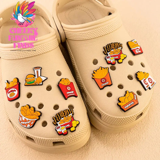 1/9/12pcs Cute Food Sushi Fried Chicken Shoe Charms Shoe Decorations Pins for Women Men Kids Gift Sandal Accessories Clog Buckle Cheeky Fantail Finds